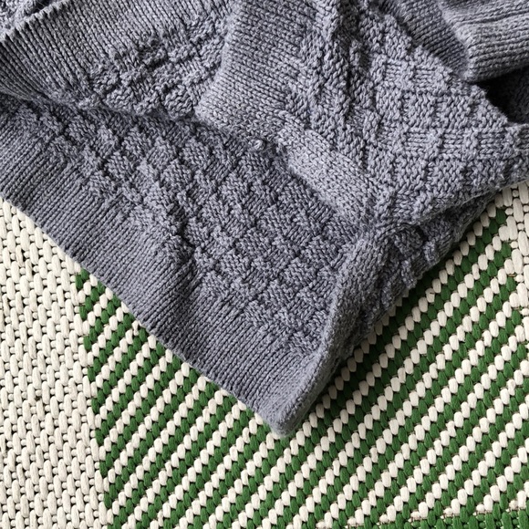 Intro. Gray cable knit cowl neck tunic sweater - Picture 3 of 7